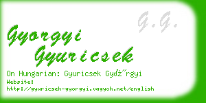 gyorgyi gyuricsek business card